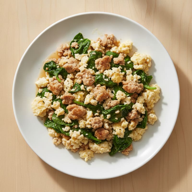Egg White Spinach Scramble with Lean Turkey