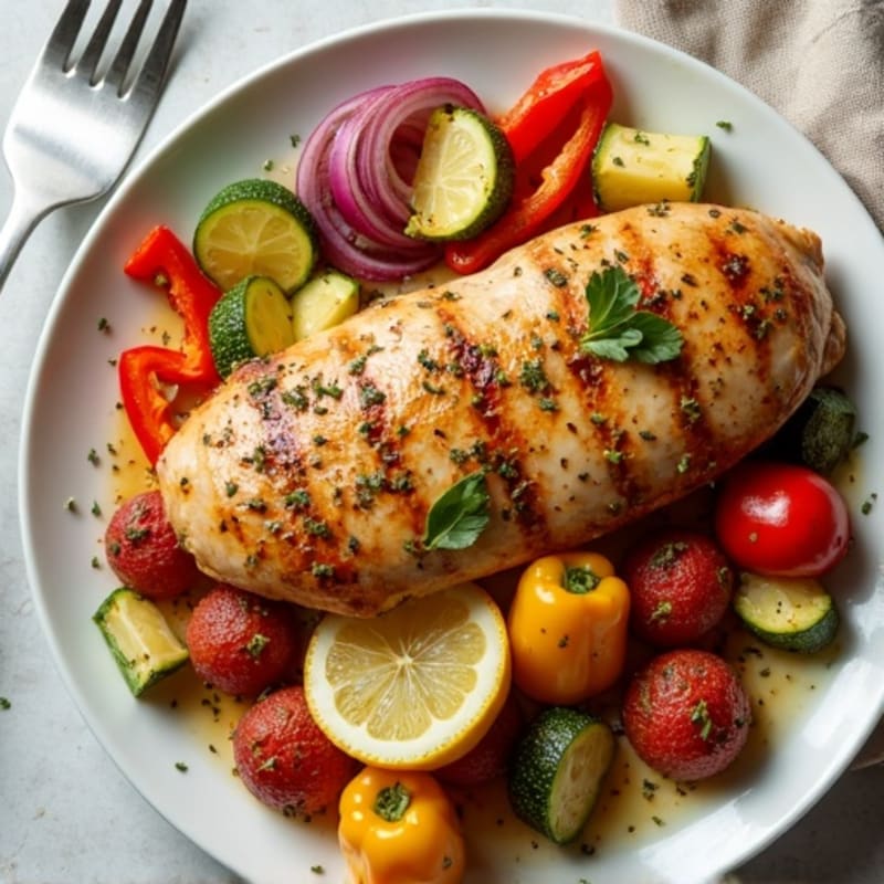 Sheet Pan Lemon Herb Chicken with Crispy Roasted Vegetables