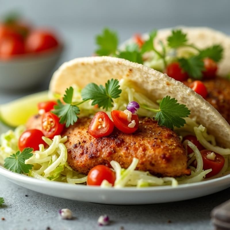 Spicy Roasted Chicken Tacos with Crunchy Slaw
