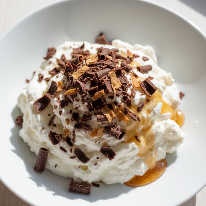 Creamy Greek Yogurt Protein Mousse with Dark Chocolate Shavings