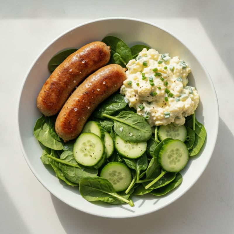 Chicken Sausage and Egg Salad Bowl