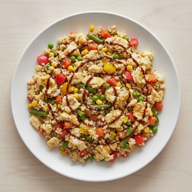 Egg White Brown Rice with Garden Vegetables