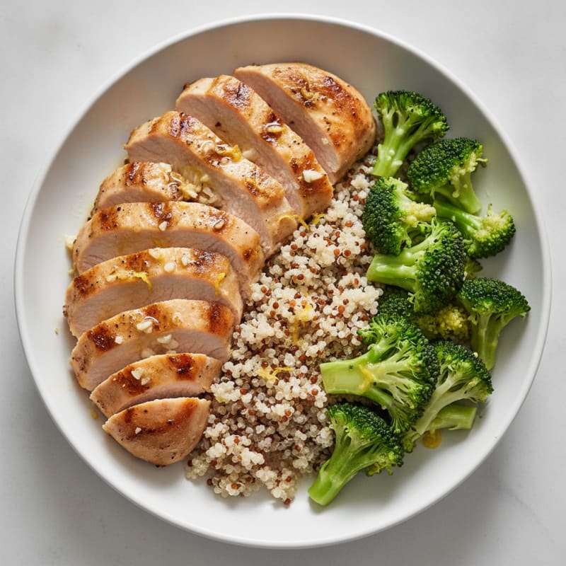 Grilled Turkey Breast with Quinoa and Steamed Broccoli