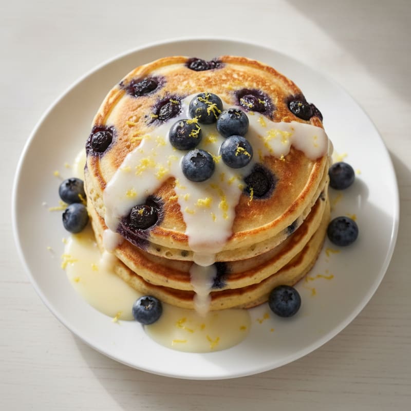 Blueberry Ricotta Pancakes with Lemon Zest
