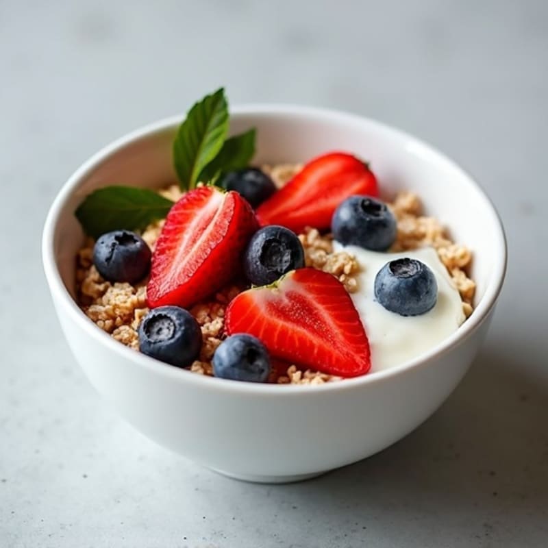 Protein-Packed Egg White Oatmeal Bowl with Fresh Berries
