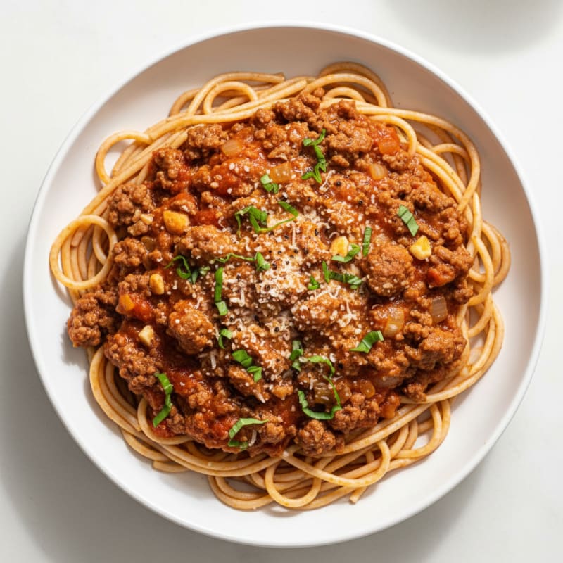 Classic Spaghetti with Rich Meat Sauce