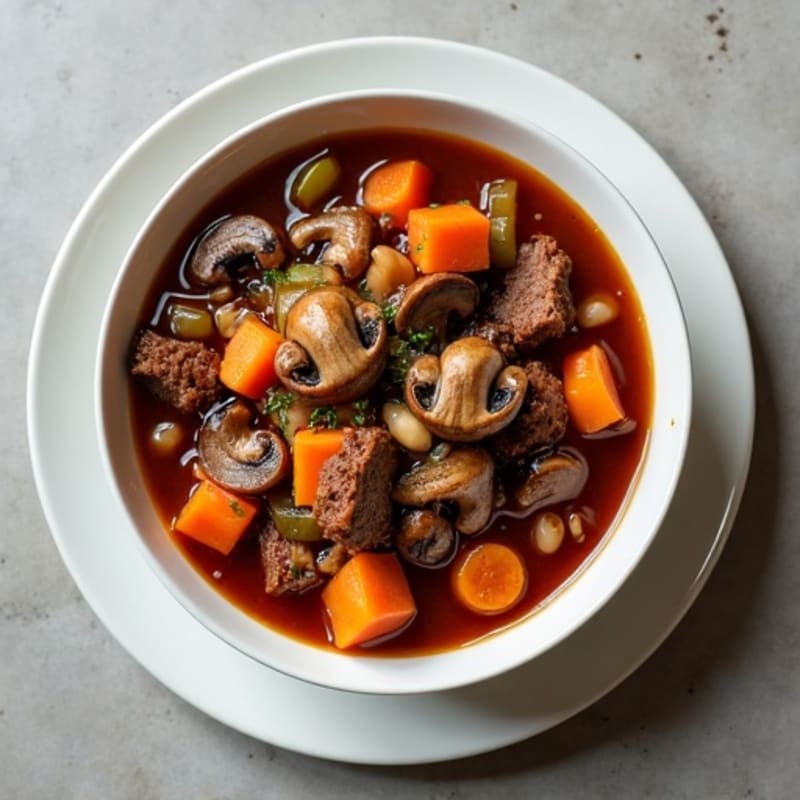 Rich Red Wine Mushroom and Vegetable Stew