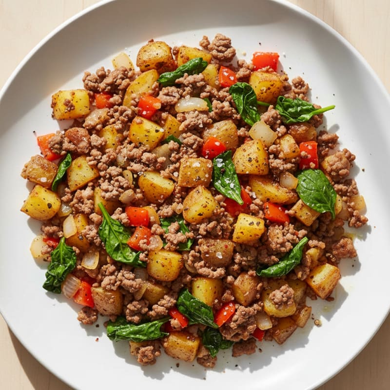 Crispy Ground Beef and Potato Hash