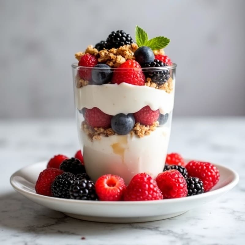 Greek Yogurt Protein Parfait with Mixed Berries