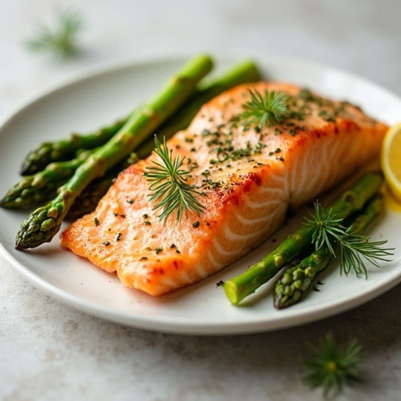 Flaky Lemon-Herb Baked Salmon with Roasted Asparagus