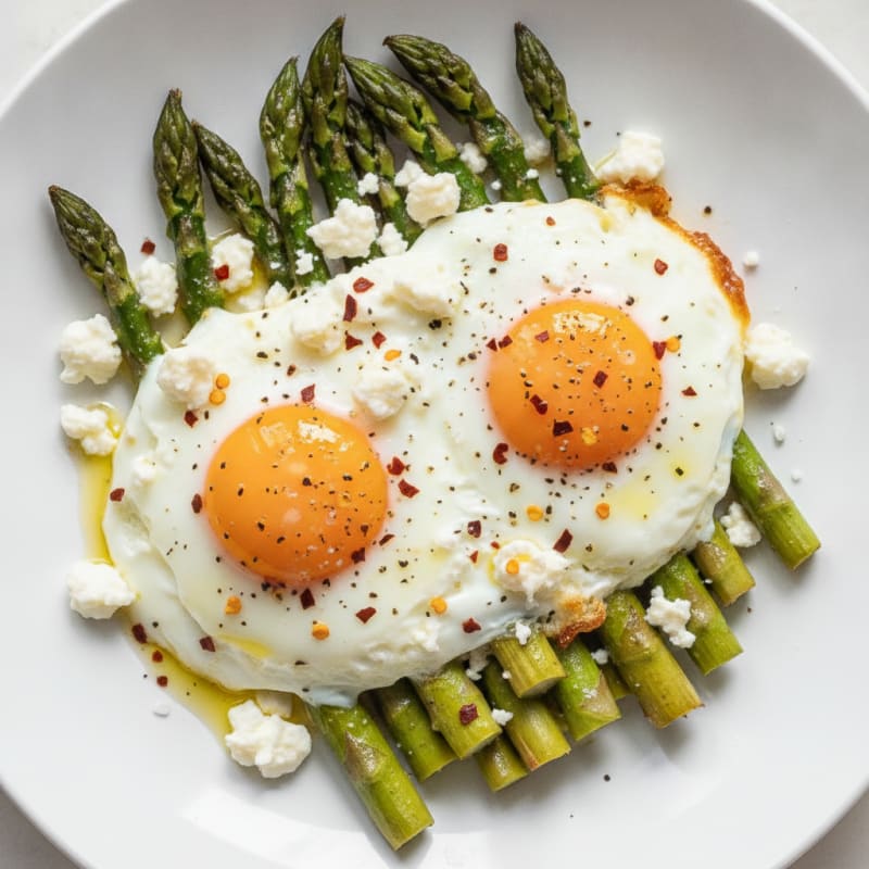 Baked Eggs with Roasted Asparagus