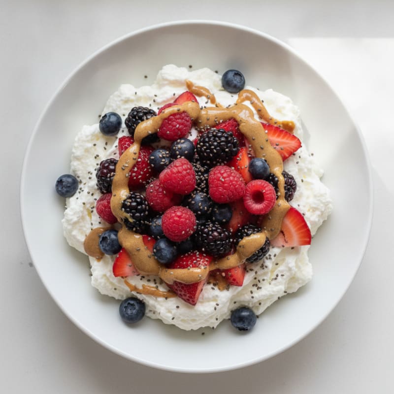 Silky Greek Yogurt Protein Mousse with Mixed Berries