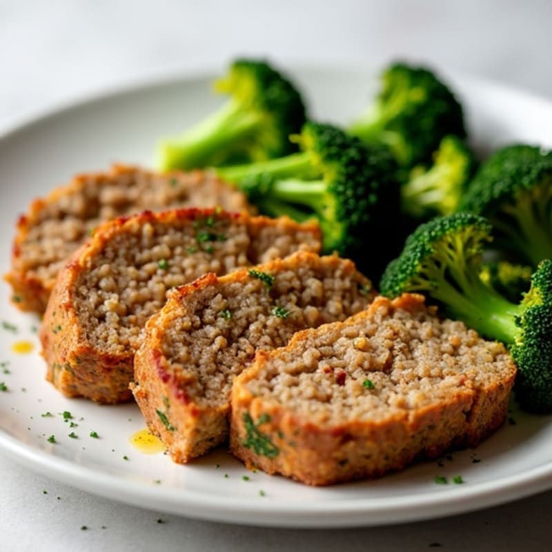 Lean Turkey Meatloaf with Crispy Roasted Broccoli