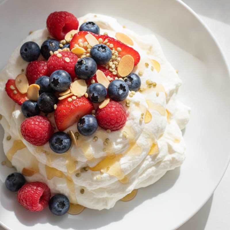 Greek Yogurt Protein Mousse with Mixed Berries