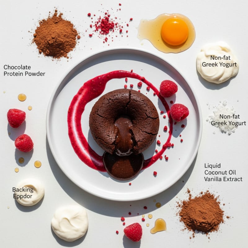 Chocolate Lava Cake with Raspberry Coulis