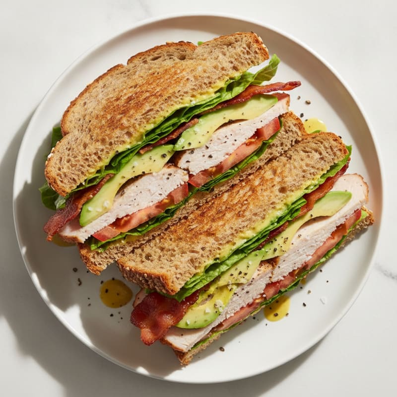 Turkey Club Sandwich with Avocado