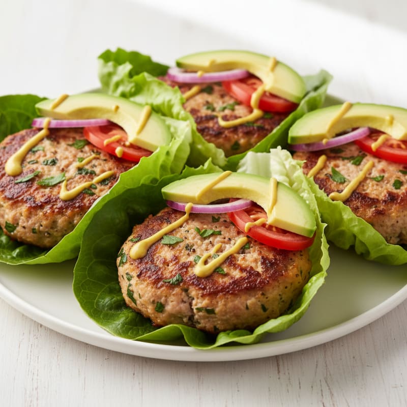 Juicy Herb Turkey Burger Lettuce Wraps