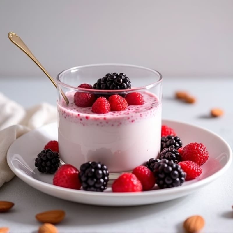 Greek Yogurt Protein Mousse with Mixed Berries