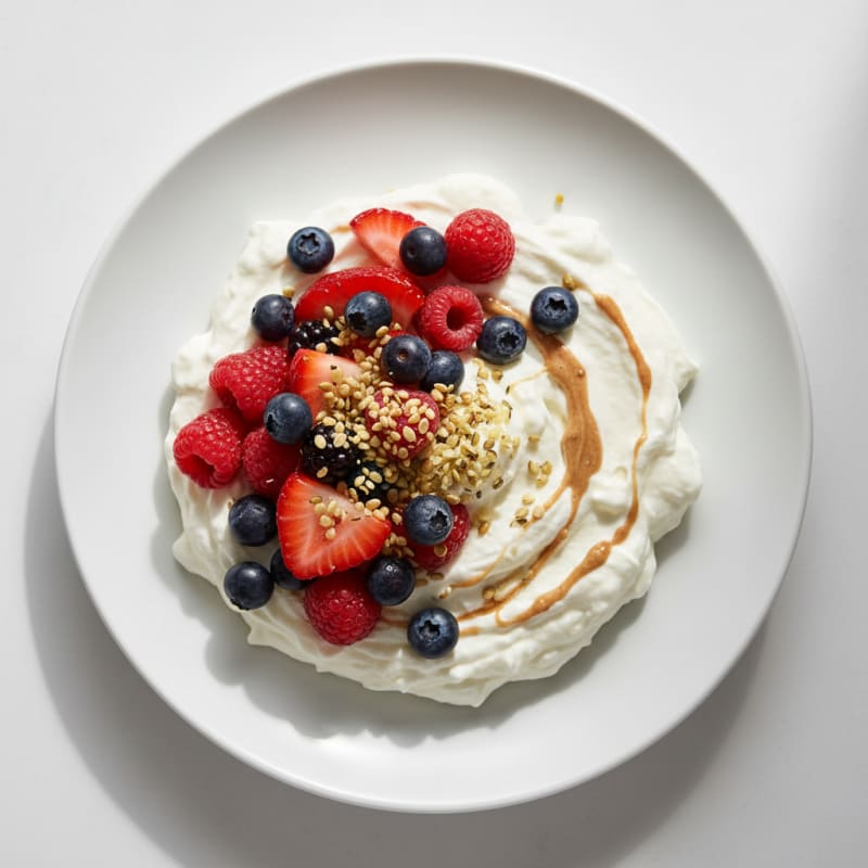 Silky Greek Yogurt Protein Mousse with Mixed Berries