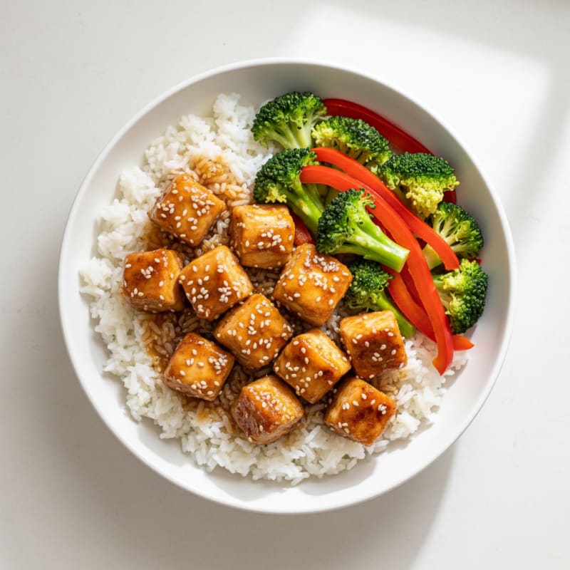 Crispy Honey-Garlic Chicken Bowls