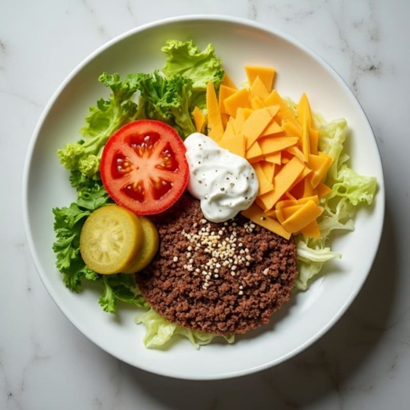 Protein-Packed Lean Ground Beef Big Mac Bowl