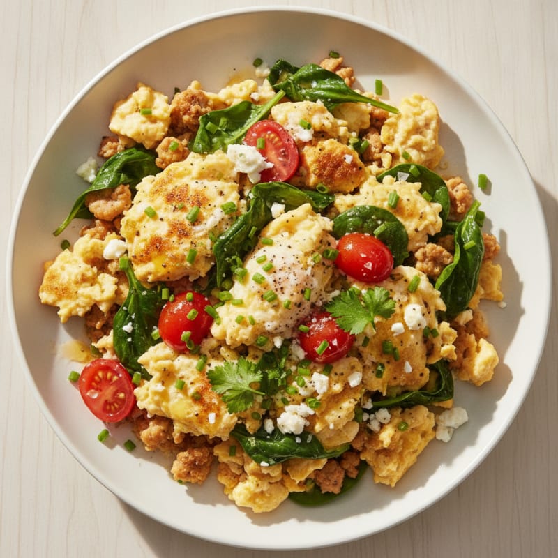 Fluffy Scrambled Eggs with Fresh Herbs
