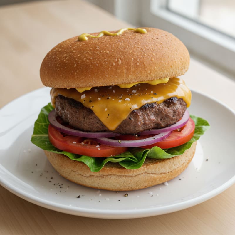 Classic Beef Burger with Toasted Bun