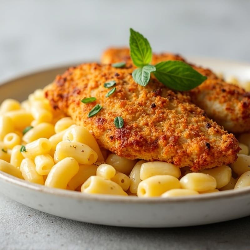 Crispy Baked Chicken & Cauliflower Mac