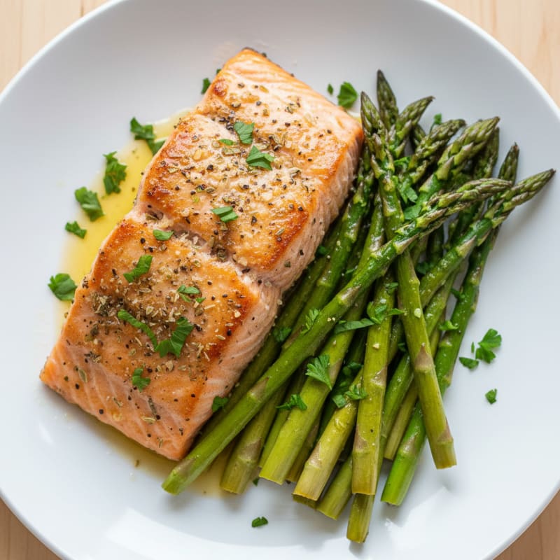 Baked Lemon Herb Salmon with Asparagus