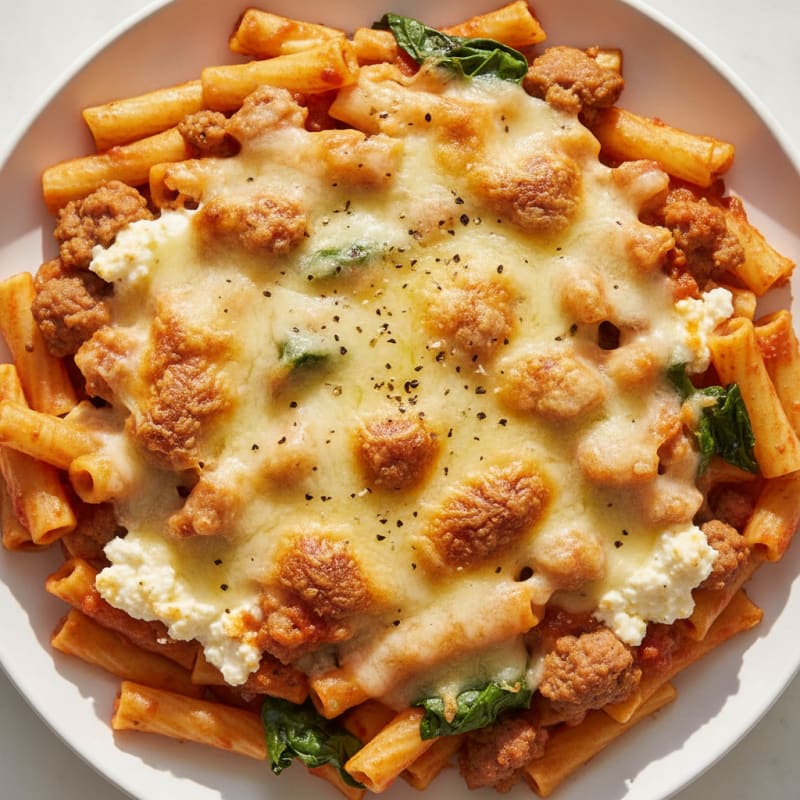 Baked Ziti with Ricotta and Sausage