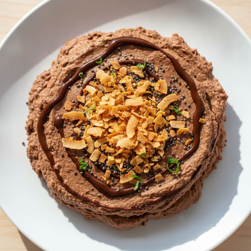 Silky Chocolate Protein Pudding with Toasted Coconut