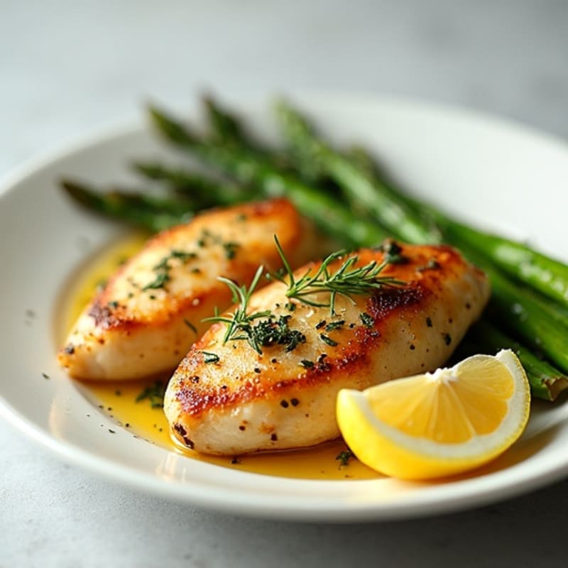 Lemon-Herb Roasted Chicken with Crispy Asparagus