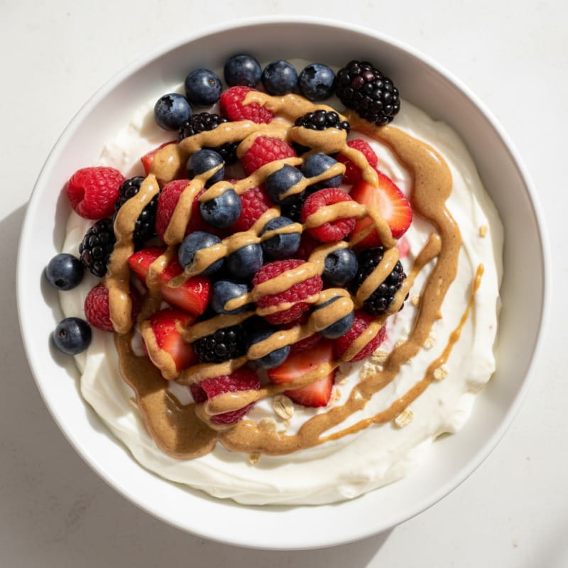 Silky Greek Yogurt Protein Pudding with Mixed Berries