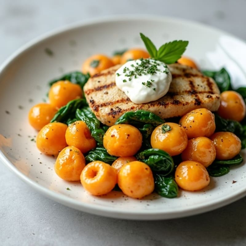 Creamy Sweet Potato Gnocchi with Spinach and Sage