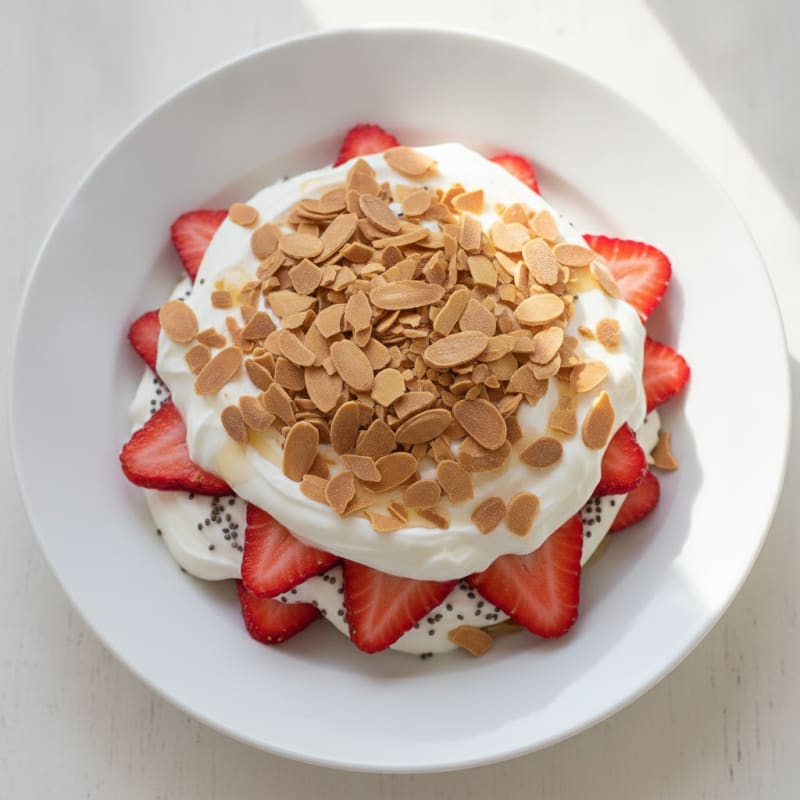 Greek Yogurt Protein Parfait with Berries and Almonds