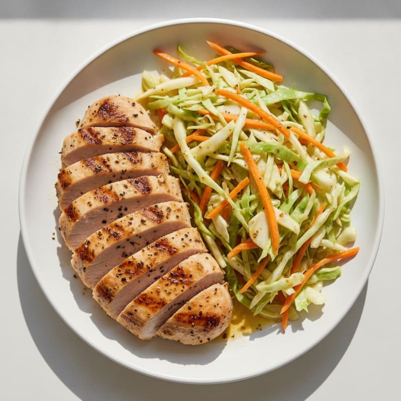 Grilled Turkey Breast with Crunchy Cabbage Slaw
