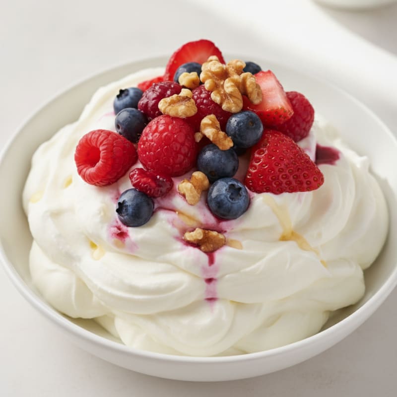Silky Greek Yogurt Protein Mousse with Berries