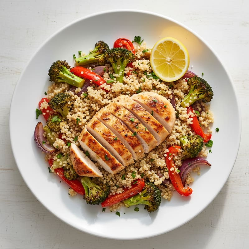 High-Protein Quinoa Pilaf with Roasted Harvest Vegetables