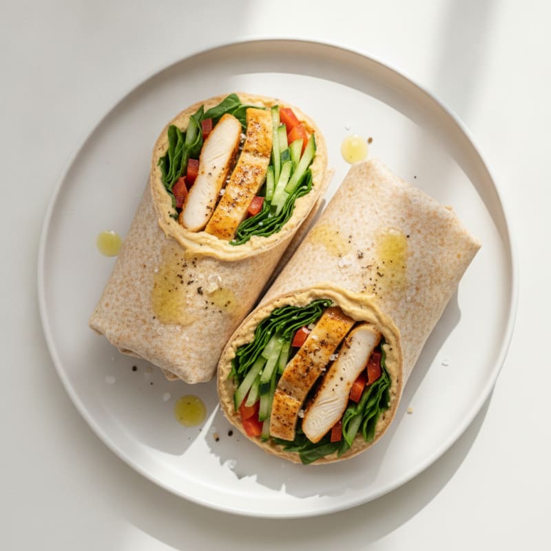 Chicken and Hummus Wrap