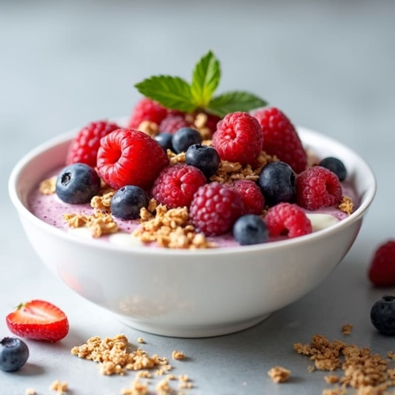Creamy High-Protein Berry Cheesecake Bowl