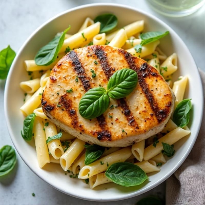 Creamy Pesto Chicken Pasta with Fresh Herbs
