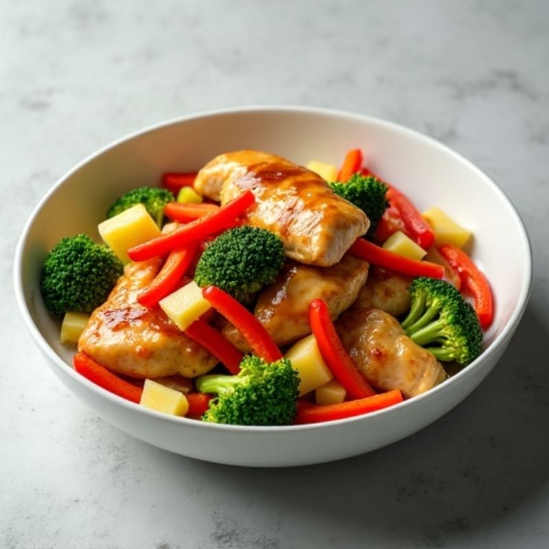 Chicken Sweet and Sour Stir-Fry with Fresh Vegetables