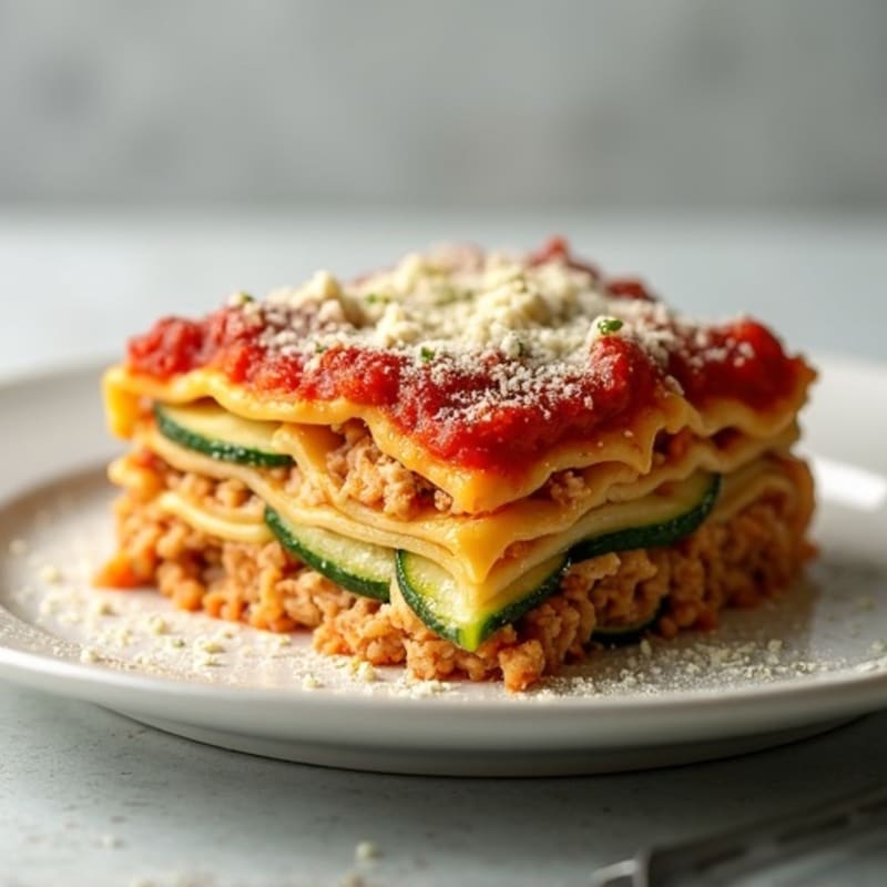 Hearty Baked Zucchini and Lean Ground Turkey Lasagna