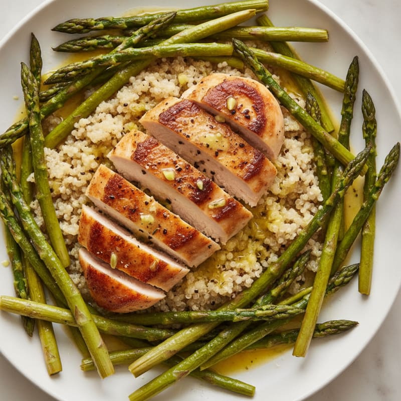 Pan-Seared Chicken with Roasted Asparagus