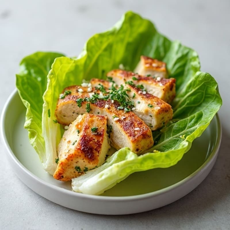 Crispy Grilled Chicken Caesar Lettuce Wraps