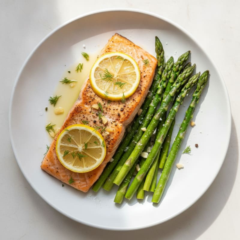 Lemon Herb Roasted Salmon with Asparagus