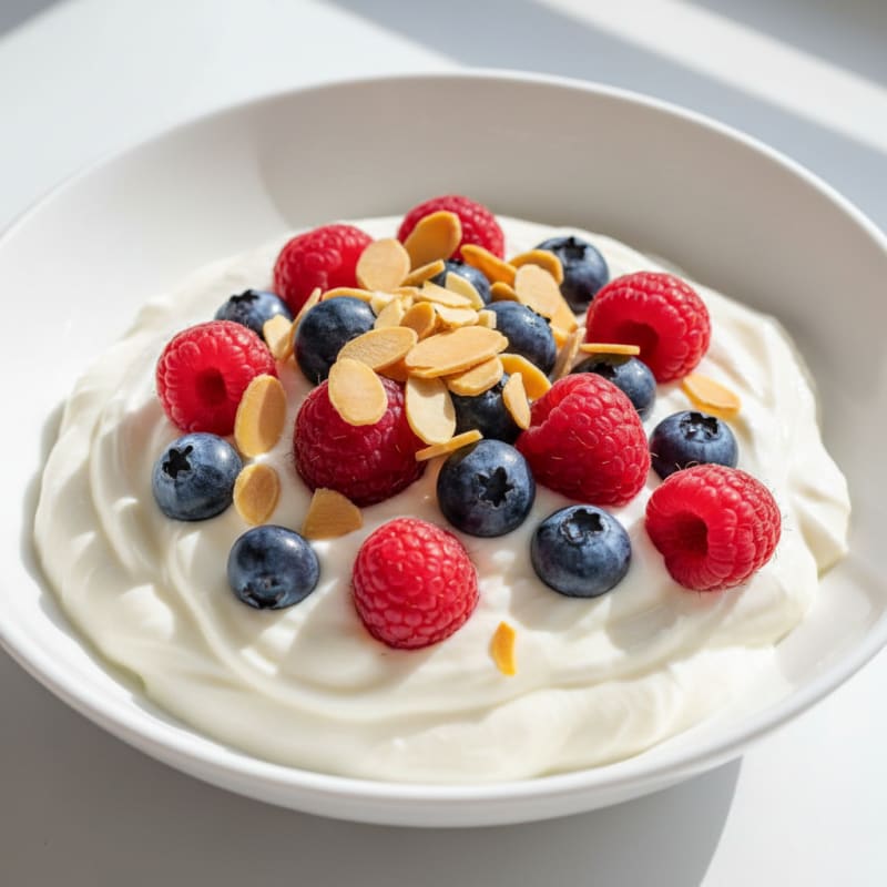 Silky Greek Yogurt Protein Pudding with Berries