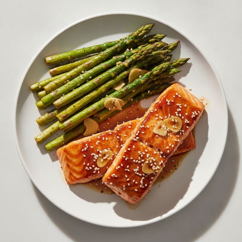 Teriyaki Glazed Salmon with Roasted Asparagus