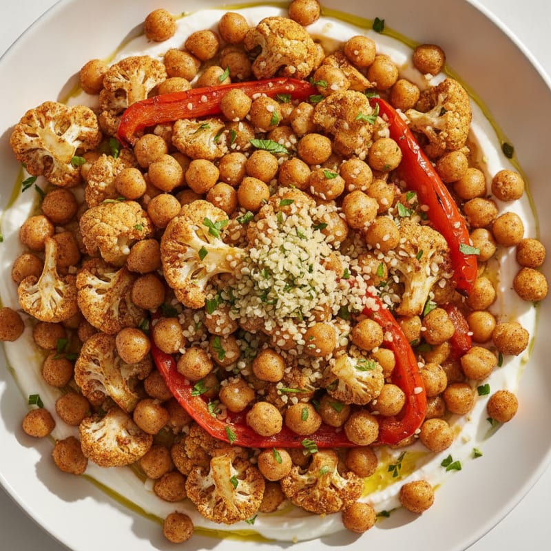 Roasted Vegetable and Chickpea Bowl