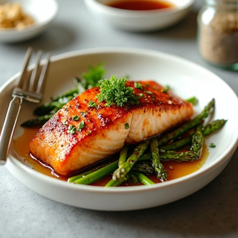 Crispy Teriyaki Salmon with Roasted Asparagus